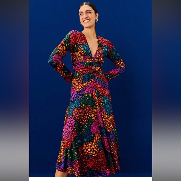 Farm Rio Rainbow Hearts Midi Dress in Lenzing™ Ecovero™ Viscose